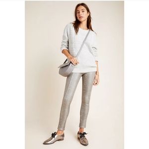 Anthropologie metallic green snake print women's pants size 26